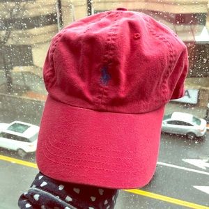 Red polo hat